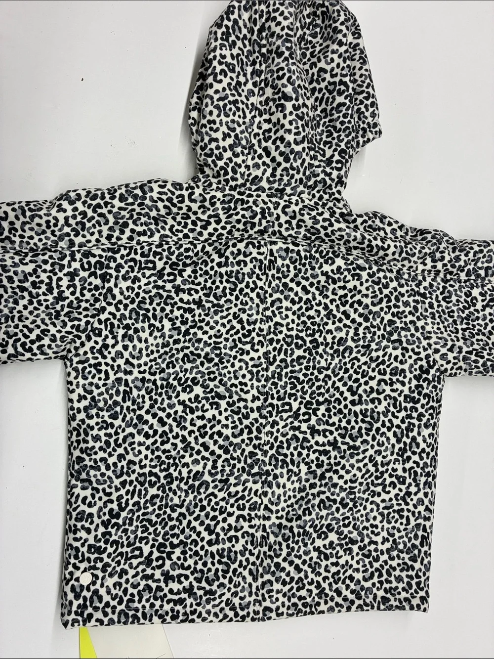 All in Motion Girls Cream & Black Leopard Print Hooded Puffer Jacket